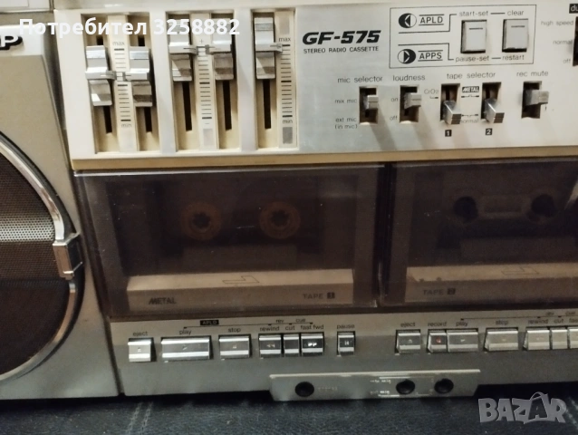 Радио касетофон SHARP GF-575, снимка 9 - Радиокасетофони, транзистори - 54602860
