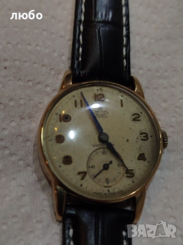 Златен Часовник SMITH DE LUXE 15 JEWELS SHOCKPROOF MADE IN ENGLAND 9к 0,375, снимка 10 - Други ценни предмети - 55050228