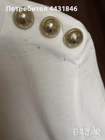 бяла тениска Balmain Paris, снимка 3 - Тениски - 55579134