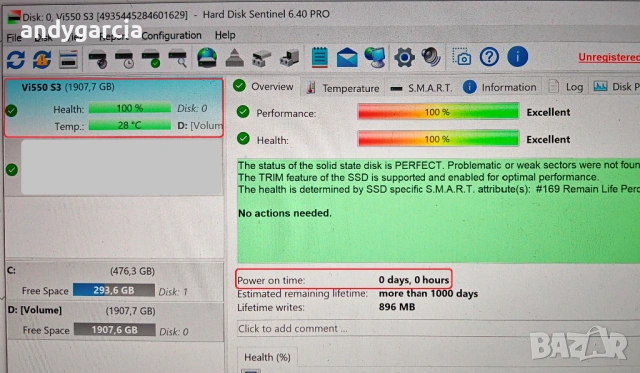  2TB SSD Verbatim Vi550 S3 2000gb 2.5 SATA 6Gb/s скорост четене/запис 550/500 MB/s 2tb 2ТБ 2тб, снимка 2 - Твърди дискове - 54542225