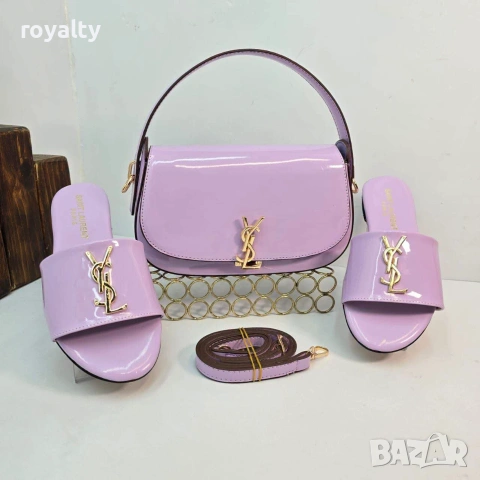 Yves Saint Laurent Дамски Чехли + Чанта Различни Цветове YSL, снимка 2 - Чехли - 55025838