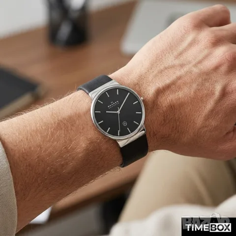 Skagen Ancher Refined Black Leather SKW6104, снимка 6 - Мъжки - 55351181