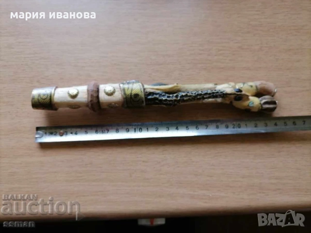 стар нож с чемшир украса змия шило, снимка 7 - Други ценни предмети - 54946734