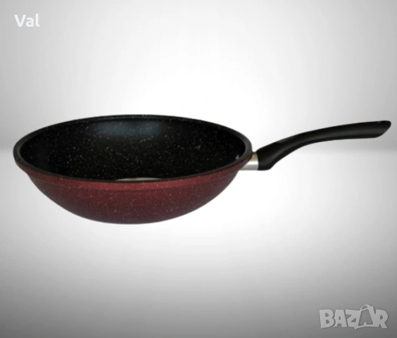Тиган Уок Rosberg R51320G26, 26см., Мраморно покр., Индукция, Бордо меланж, снимка 5 - Съдове за готвене - 54989198