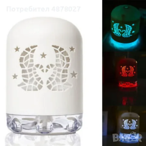 LED мини преносим светещ USB овлажнител за въздух за дома и за автомобила, снимка 4 - Овлажнители и пречистватели за въздух - 55496701