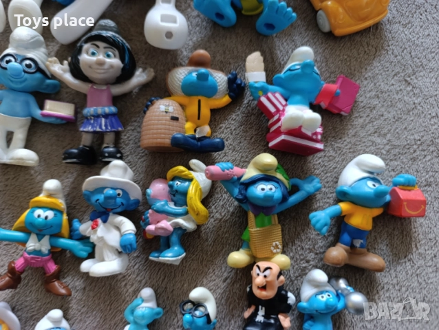 Огромна колекция смърфовете The Smurf, фигурки смърфчета Kinder, стики, снимка 6 - Фигурки - 54742834