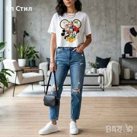 🌹Дамска тениска Дисни.22 евро,овърсайз модел. 