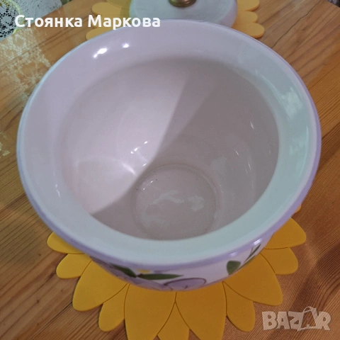 Красива кашпа с рисувани цветя, снимка 4 - Декорация за дома - 54690550