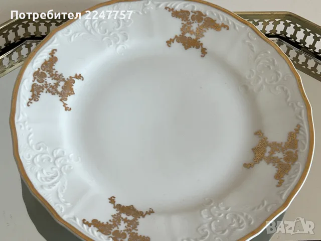 Троен сет порцелан с позлата, снимка 9 - Чаши - 55569923