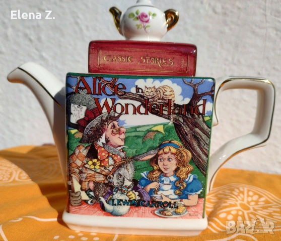 Рядък чайник Sadler Алиса в страната на чудесата, снимка 6 - Декорация за дома - 54829628