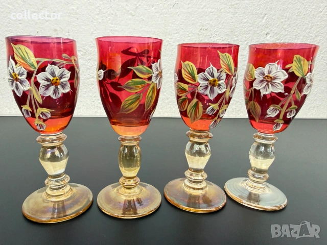 Стари винтидж чаши за аператив / ликьор. №8130, снимка 4 - Антикварни и старинни предмети - 54298312