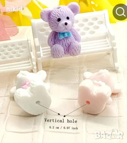 малко мече с дупка пластмасова PVC фигурка играчка украса за торта декор и игра, снимка 4 - Фигурки - 54046789