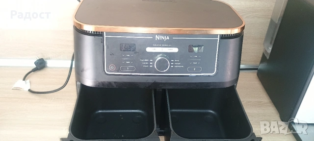 Двузонов фритюрник с горещ въздух Ninja Foodi Dual Zone (AF400EUCP) 9.5L, снимка 4 - Фритюрници - 55257227