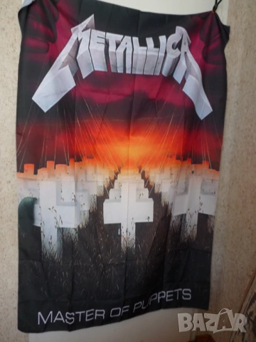 Metallica знаме Master of Puppets Heavy metal траш метъл обложка тежка музика балада китари барабани