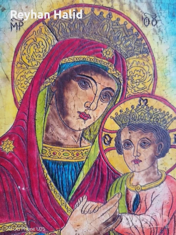 Икона на Дева Мария, снимка 2 - Антикварни и старинни предмети - 54117613