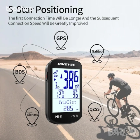 Нов Безжичен GPS Велокомпютър BIKEVEE 2.6" LCD – Скоростомер и Одометър за Велосипед с Bluetooth, снимка 8 - Части за велосипеди - 54823750