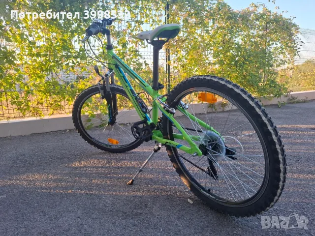 Юношески велосипед Cross Speedster 24" Електриковозелен 18 скорости Shimano, снимка 3 - Велосипеди - 55523868
