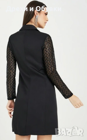 Официална черна рокля тип сако , снимка 10 - Рокли - 54074102