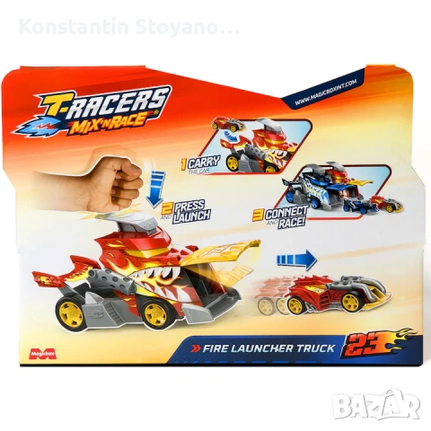 Комплект за игра T-Racers - Fire Launcher Truck ЧЕРВЕН