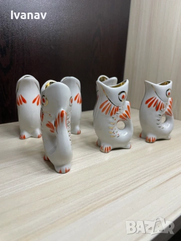 Комплект от 6 бр. порцеланови чаши риба СССР, снимка 3 - Антикварни и старинни предмети - 53983385