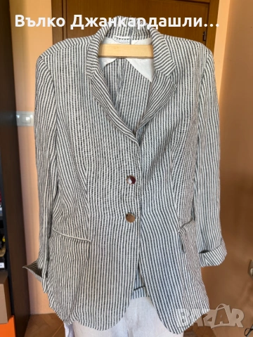 Сако райе Max Mara, 100% лен, снимка 4 - Сака - 54937793