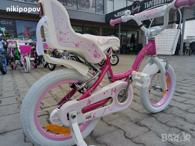 X Детски велосипед 14" FLOWER розов, снимка 5 - Велосипеди - 54395021