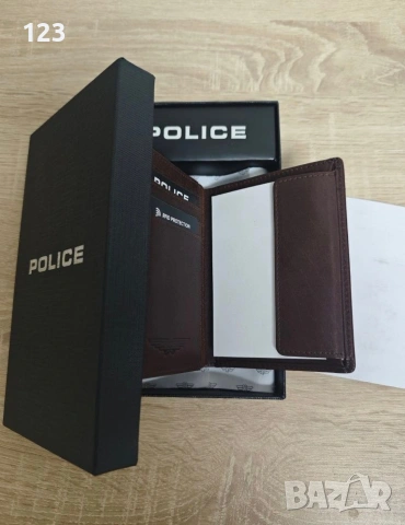 Ново Мъжко Портмоне/портфейл RFID Police естествена кожа, снимка 2 - Портфейли, портмонета - 54929656