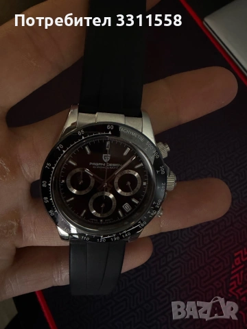 Pagani Design - Daytona черен часовник, снимка 3 - Мъжки - 54798715