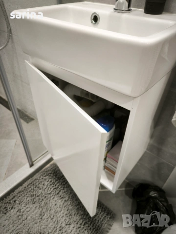 Долен шкаф за баня+смесител+сифон, снимка 9 - Шкафове - 54267501