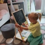 Детска двулицева магнитна дървена дъска Kruzzel 22472 със сметало и часовник, 67 см, снимка 7