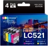 Нов Brother LC521XL мастилени касети BMCY 4 броя за DCP-J1260W J1313DW J1460DW принтер тонер мастило, снимка 1