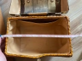 Сламено куфарче, метален капак и кожа, снимка 8