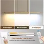 LED дървена висяща лампа/полилей 130 см с дистанционно управление димируемо осветление за трапезария, снимка 5