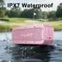 HiPoqAF водоустойчива Bluetooth колонка розова с магнитно закрепване 100 W Peak, IPX7, 30 часа, снимка 5