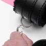 BDSM белезници от еко кожа с пух и верижка – Регулируеми еротични аксесоари, Черно/Червено 10219, снимка 16