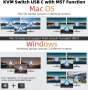 KCEVE 15-в-1 KVM превключвател USB C докинг станция,USB 3.0 KVM превключвател 2 монитора 2 лаптопа , снимка 8