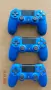 Sony PlayStation 4 Blue контролери - употребявани, сини оригинални джойстици - 3 броя, снимка 1
