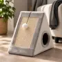 Къщичка за котки 4 в 1 - Драскалка, легло, играчка и уютно скривалище 39 x 45 x 14 cm., снимка 2