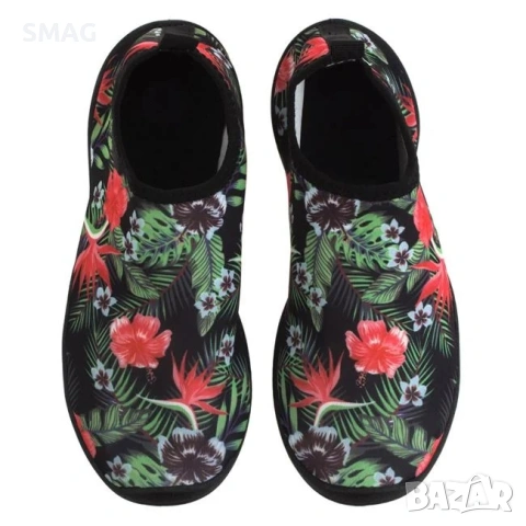 Дамски обувки за вода черни с флорален десен - aqua shoes_1236858, снимка 2 - Други - 54452189