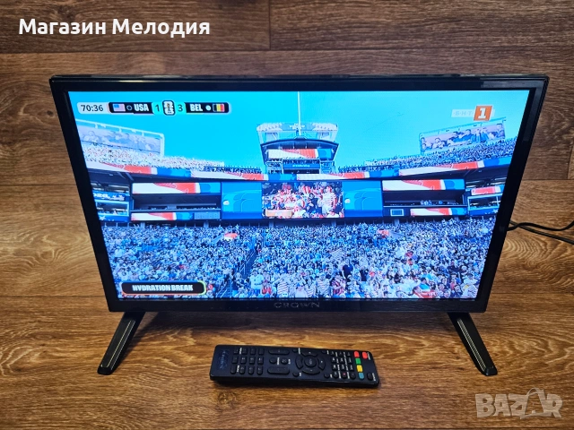 19" Телевизор Crown 19J110HD (19 инча) – Перфектен за кухня, каравана или камион, на 12V и 220V, снимка 2 - Телевизори - 55258418