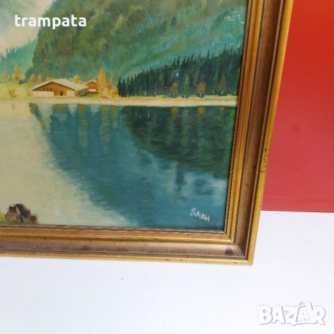 НАЙ ДОБРАТА ОФЕРТА Стара немска картина Подписана  WS (1950-60), снимка 5 - Картини - 54668715