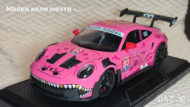 метална кола Porsche 911 GT3 R . Мащаб 1:24, чисто нова с LED светлини , снимка 3 - Колекции - 55184581