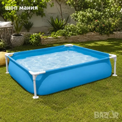 Детски басейн с метална рамка, 122 x 122 x 30,5 см, 365 литра капацитет