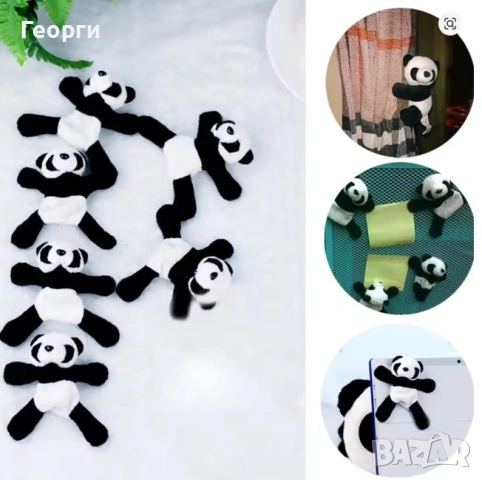 Плюшена Панда с магнити, снимка 4 - Декорация за дома - 54137630