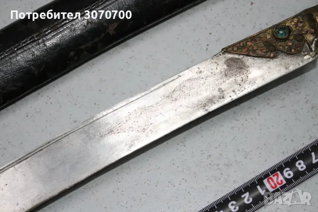 Османски ятаган автентичен моржов зъб, снимка 5 - Антикварни и старинни предмети - 55542221