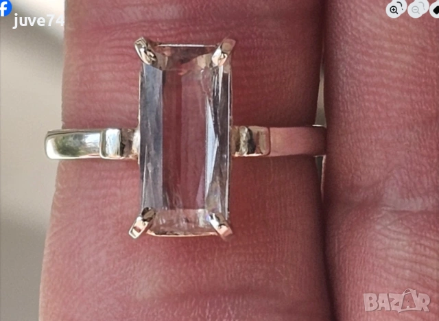 СРЕБЪРЕН ПРЪСТЕН С ЕСТЕСТВЕН СУЛТАНИТ (ТУРЦИЯ) СЕРТИФИКАТ, снимка 5 - Пръстени - 53975105