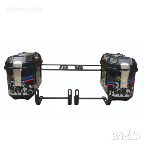 Странични куфари за мотор, твърди с подлплата, 2бр*45 литра, снимка 2 - Аксесоари и консумативи - 54063195