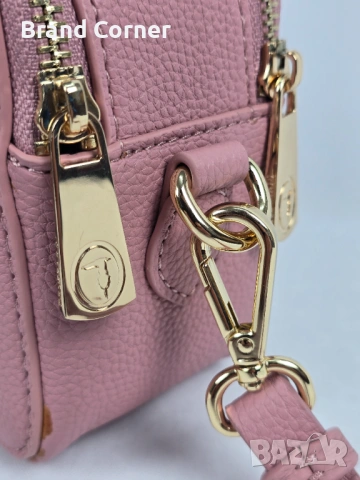 Нова дамска чанта Trussardi в розово с дълга дръжка, снимка 5 - Чанти - 54406956