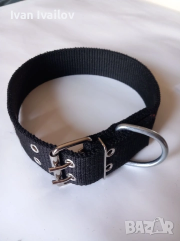 Здрав ТЕКСТИЛЕН нашийник с ХАЛКА (70 см) – 2 цвята / 5 см ШИРОК