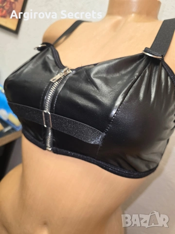 Кожен Сутиен с предно закопчаване 85/В, снимка 2 - Корсети, бюстиета, топове - 54357947